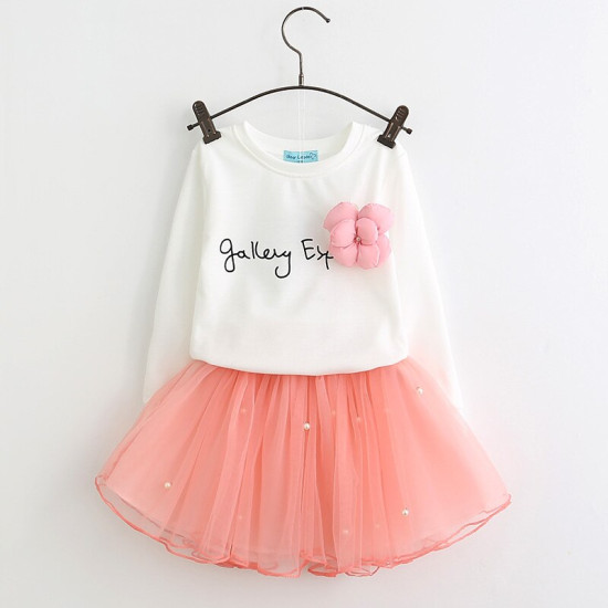 Bear Leader Girls Dress 2019 New Autumn Casual Style Cartoon Pink Long Sleeve Wool Bow Design For Princess Dress Girls Clothes - pink ab178, 2T YSTE-10915
