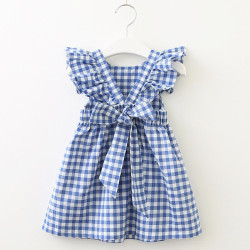 Bear Leader Girls Dresses 2019 Summer New Baby Bowsuit Children's Dress Neckline Camisole Dress Child Tassel Princess Dress - ax1031 blue, 3T YSTE-11080