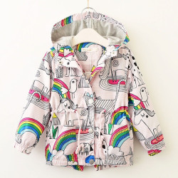 Bear Leader Girls Coats and Jackets Kids 2019 Autumn Brand Children For Girls Clothes Cartoon Print Outerwear Hooded For 3-7Y - AZ1062, 3T YSTE-13370