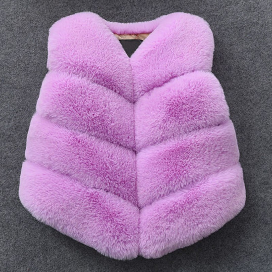 Bear Leader Girls Fur Outerwear 2019 New Autumn&Winter Fashion Thick Warm Faux Fur Environmentally Friendly ur Colorful Vest - purple -az1192, 3T YSTE-13626