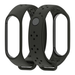 LEMFO Smart Accessories Mi Band 4 Strap Sport Waterproof Anti-lost Replacement Silicone Bracelet For Xiaomi Band 3 Band4 - Black YSTE-15503