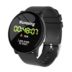 LEMFO Thin Smart Watch Men Milanese Strap Replaceable Heart Rate Blood Pressure Oxygen IP67 Waterproof Weather Sport Watch - Black Black, China YSTE-15569
