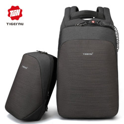 Tigernu anti theft laptop backpack usb charging 15.6 backpacks men slim waterproof school backpack bag women male mochila travel - Black grey 15.6, China YSTE-16319