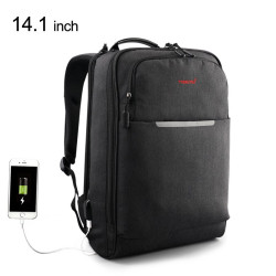 Tigernu Brand USB Charge Men Backpack Anti theft Mochila 1415Notebook Backpack Waterproof Male Backpack Women school bag - Black grey 14.1inch, China YSTE-16737
