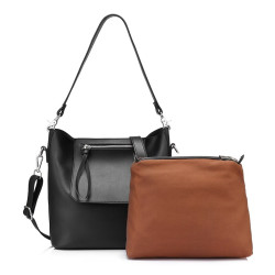 LOVEVOOK brand fashion women bucket bag high quality artificial leather shoulder messenger bag female handbag black tote bag - Black, China YSTE-17101