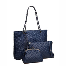 AMELIE GALANTI fashion women totes Composite bag Socialite women messenger handbag  high quality PU famous composite bags solid - Blue, Russian Federation YSTE-18023