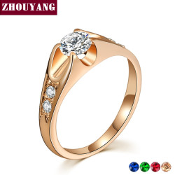 ZHOUYANG Wedding Ring For Women Classic Cubic Zirconia Rose Gold Color Fashion Jewelry Lover Rings Austrian Crystal ZYR249 YSTE-18802