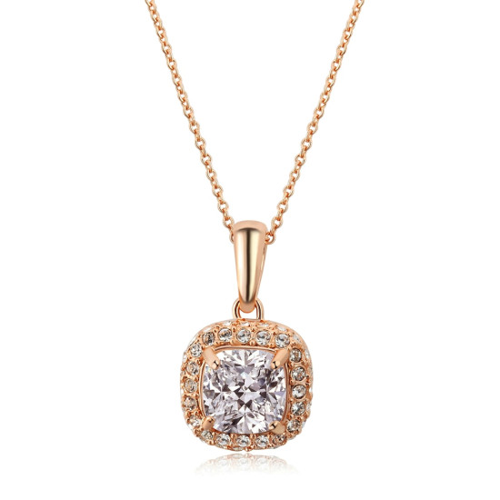 ZHOUYANG Top Quality Classic Crystal Rose Gold Color Pendant Necklaces Made with Austria Crystal ZYN112 ZYN111 YSTE-19517