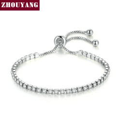 ZHOUYANG Bracelet For Women Luxury Style 4 Color 4 Claws Mosaic Cubic Zirconia Silver Color Fashion Jewelry Gift H095 YSTE-19528