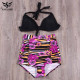 NAKIAEOI 2019 New Bandage Sexy Bikini Women Swimsuit High Waisted Bathing Suit Push Up Bikini Set Print Plus Size Swimwear S~4XL YSTE-20514