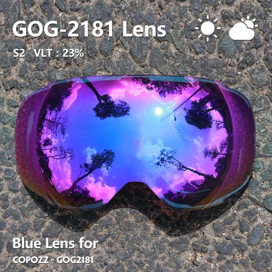 COPOZZ Magnetic Lenses for ski goggles GOG-2181 Lens Anti-fog UV400 Spherical Ski glasses snow Snowboard goggles(Lens only) YSTE-22495
