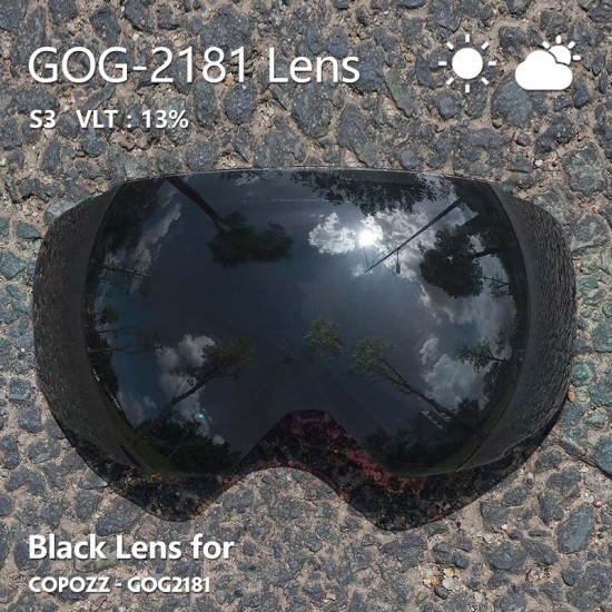 COPOZZ Magnetic Lenses for ski goggles GOG-2181 Lens Anti-fog UV400 Spherical Ski glasses snow Snowboard goggles(Lens only) YSTE-22495