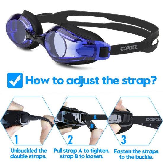 COPOZZ Swimming Goggles Myopia 0 -1.5 to -8 Support Anti fog UV Protecion Swimming Glasses Diopter Adult Men Women Zwembril 2018 YSTE-22557