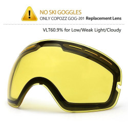 COPOZZ Brand Ski Goggles Double Lens UV400 Anti Fog Unisex Snowboard Ski Glasses With Night Vision Ski Lens Snow Eyewear Adult - Night replace lens YSTE-22726
