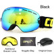 COPOZZ Ski Goggles with Case & Yellow Lens UV400 Anti-fog Spherical ski glasses skiing men women snow goggles + Lens + Box Set YSTE-22804