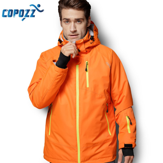 COPOZZ Snowboard Ski Jacket Men Winter Hooded Warm Parkas Waterproof Male Snow Jacket for Hiking Camping Skiing S-XXL Size YSTE-23015