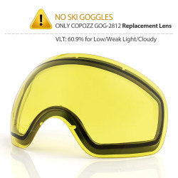 COPOZZ Anti-Fog Ski Goggles Spherical Frameless Ski Snowboard Snow Goggles 100% UV400 Protection Anti-Slip Strap for Men Women - Night lens only, China YSTE-23046