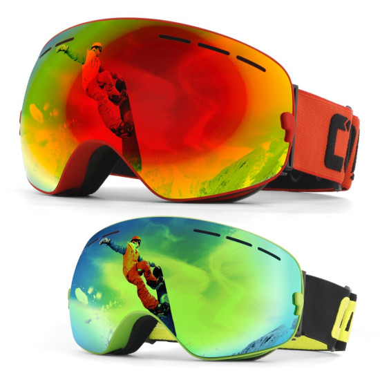 COPOZZ Parent Child Ski Goggles 2 Pack Set Snowboard Anti fog Skiing Glasses UV400 for Famliy Men Women Kids Sport Snow Eyewear YSTE-23102