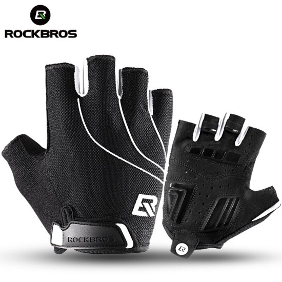ROCKBROS Cycling Bike Half Short Finger Gloves Shockproof Breathable MTB Road Bicycle Gloves Men Women Sports Cycling Equipment YSTE-23255