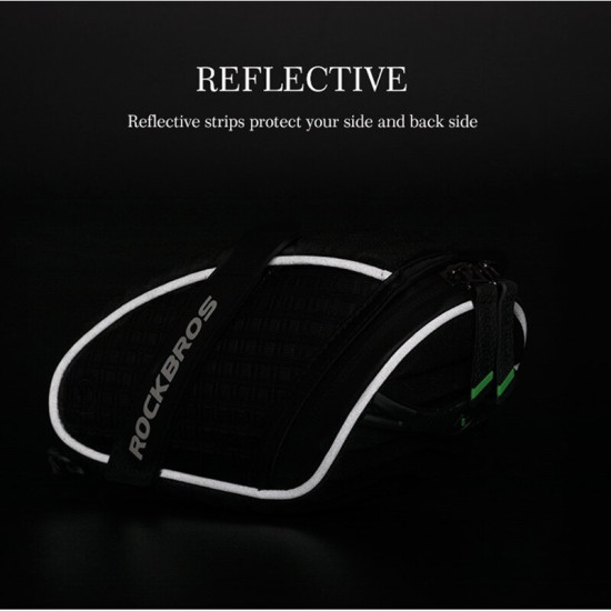 ROCKBROS Bicycle Saddle Bag 3D Shell Rainproof Reflective Shockproof Cycling Bike Tube Rear Tail Seatpost Bag Bike Accessories YSTE-23354