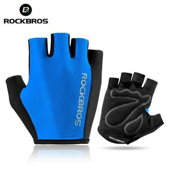ROCKBROS Cycling Bike Bicycle Gloves Outdoor Sports Breathable Bike Gloves Half Short Finger Sponge Pad Gloves Unisex 5 Colors YSTE-23382