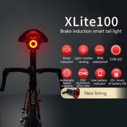 Enfitnix Smart Tail Light XLite100 Bicycle Brake Sensing Flashlight Cycling Auto Start/Stop Rear Light USB Charge IPX6 LED Light YSTE-23854