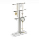 Umbra Trigem Hanging Jewelry Organizer – 3 Tier Table Top Necklace Holder and Display, White/Nickel YSTE-2403