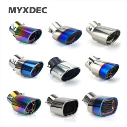 Car Auto Round Exhaust Muffler Tip Stainless Steel Pipe Chrome Trim Modified Car Rear Tail Throat Liner Exhause Car Styling YSTE-24887