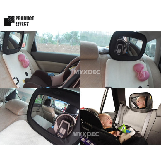 2019 New Car Safety Seat Mirror View Back Baby Car Safety Rearview Kids Mirror Baby Child Infant Adjustable Basket Mirror YSTE-25033