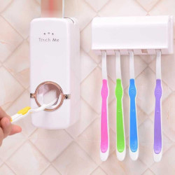 Bathroom Accessories Set Tooth Brush Holder Automatic Toothpaste Dispenser Holder Toothbrush Wall Mount Rack Bathroom Tools Set YSTE-25538