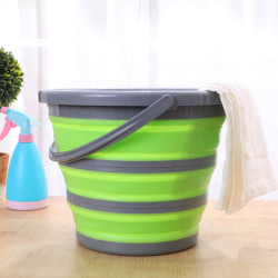 10L New Arrival Silicone Folding Bucket Large Capicity Save Space Washabe Fishing Camping Car Bucket kitchen items Balde Barrel YSTE-25594