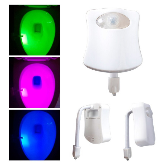 Washingroom Bathroom Motion Bowl Toilet Light Activated on/Off Lights Seat Sensor Lamp Nightlight Seat Light YSTE-25697
