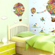 colorful Hot Air Balloon Animal Nursery Room wall sticker Bear Giraffe children 's room cartoon classroom Wall Decals Poster YSTE-25797