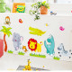 % Cartoon Jungle wild Animals DIY 3D vintage wallpaper vinyl wall stickers for kids rooms child wall art decals home decoration YSTE-25824