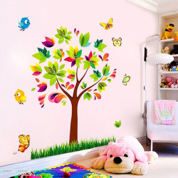 zooyoo Tree Birds Vinyl Mural DIY Wall Sticker Home Decor Wall Decals For Kids Room Baby Nursery Room Decoration YSTE-25831