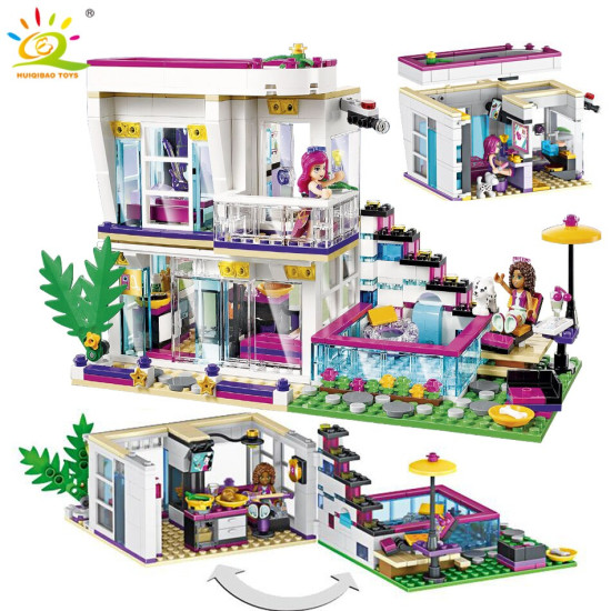 760PCS Pop Star Livi's House Building Block Compatible legorreta Friend For Girls figures Bricks Educational Toys for children YSTE-26226