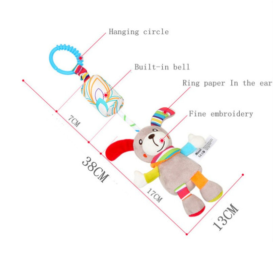 Cute Baby Toys Infant Animal Crib/Car/Bed Rattles Toys Baby Seat Accessories Animal Baby Mobile Stroller Toys Plush Playing Doll YSTE-26678