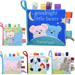 Soft 3D Baby Cloth Book Newborn Early Educational Quiet Book Infant Cognitive Can Bite Reading Matter Ring Paper Rattles Book YSTE-26982