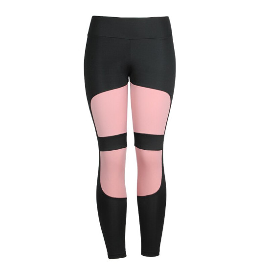 Women Leggings High Waist Fitness For Legging Femninia Activewear Black Workout Leggings Fashion Patchwork Jeggings - Pink, L YSTE-28280