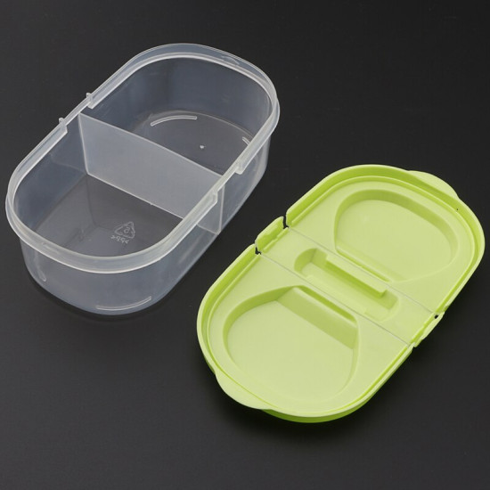 New Fresh Fruit Snacks Storage Double Cell Clamshell Crisper Plastic Kitchen Container Sauce Food Box storage containers YSTE-29702