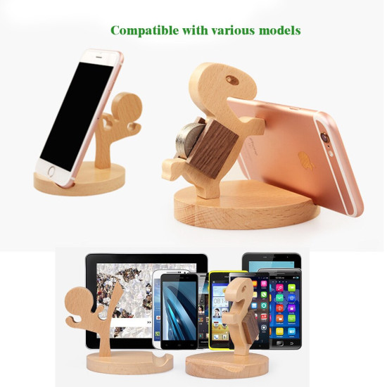 Acoki Universal Portable Wooden Style Cellphone Holder Stand Bracket YSTE-30048