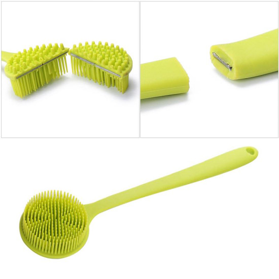 Soft Silicone Body Brush Long Handle Shower Brush YSTE-30235