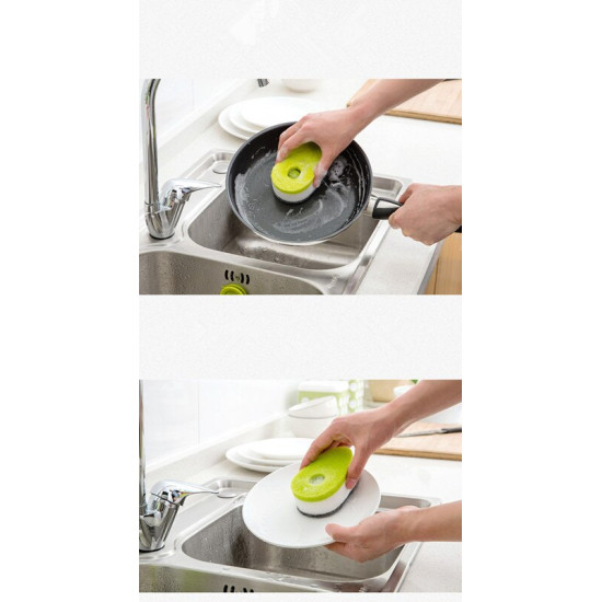 Cleaning Dish wash Sponge Brush With Liquid Soap YSTE-30416