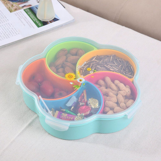 Sub-grid Candy Snack Storage Box With Cover Multi-Grids Fruit Plate Home Multi-function Nut Box Sundries Organizer Case Baskets YSTE-30851