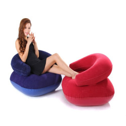 Inflatable Flocked PVC Sofa for Kids Adults Lounge Air Bean Bag Armchair YSTE-31041