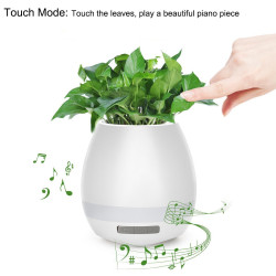Music Flower Pot Speaker Smart Wireless Finger Bluetooth Switch Office Living Room Decoration Home Speaker Desk Touch Night LED YSTE-31445
