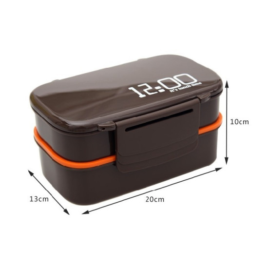 Large Capacity 1400ml Double Layer Plastic Lunch Box 12:00 Microwave oven Bento Box Food Container Lunchbox BPA Free YSTE-31579