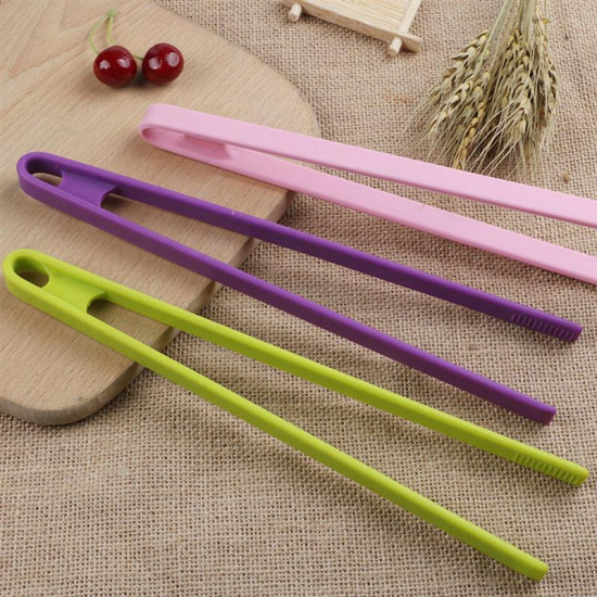 3PCS Food Clip Bread Tongs Non-slip Heat Resistant Silicone Kitchen Tongs Serving Tongs for Cooking Barbecue Ice YSTE-31621