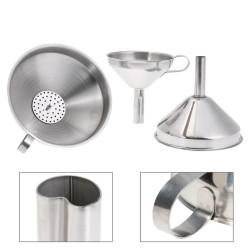 Durable Funnel Stainless Steel Kitchen Oil Honey with Detachable Strainer/Filter Canning Liquid Powder Funnel w/ Removable YSTE-31746