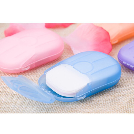 5 Boxes=100pcs Portable Hand Washing Mini Soap Paper Disposable Bath Travel Supplies Foaming Soaps Makeup Remover TSLM1 YSTE-31900